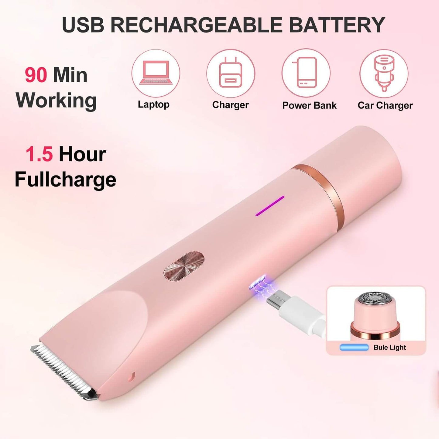 quiet skin safe electric bikini shaver for women