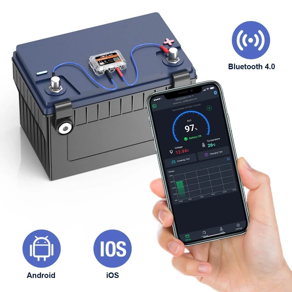 monitor car battery voltage in real time