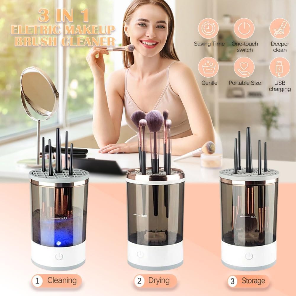automatic makeup brush cleaner