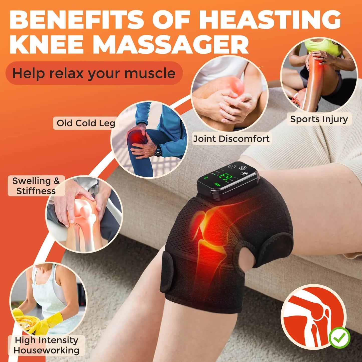 adjustable heating massager