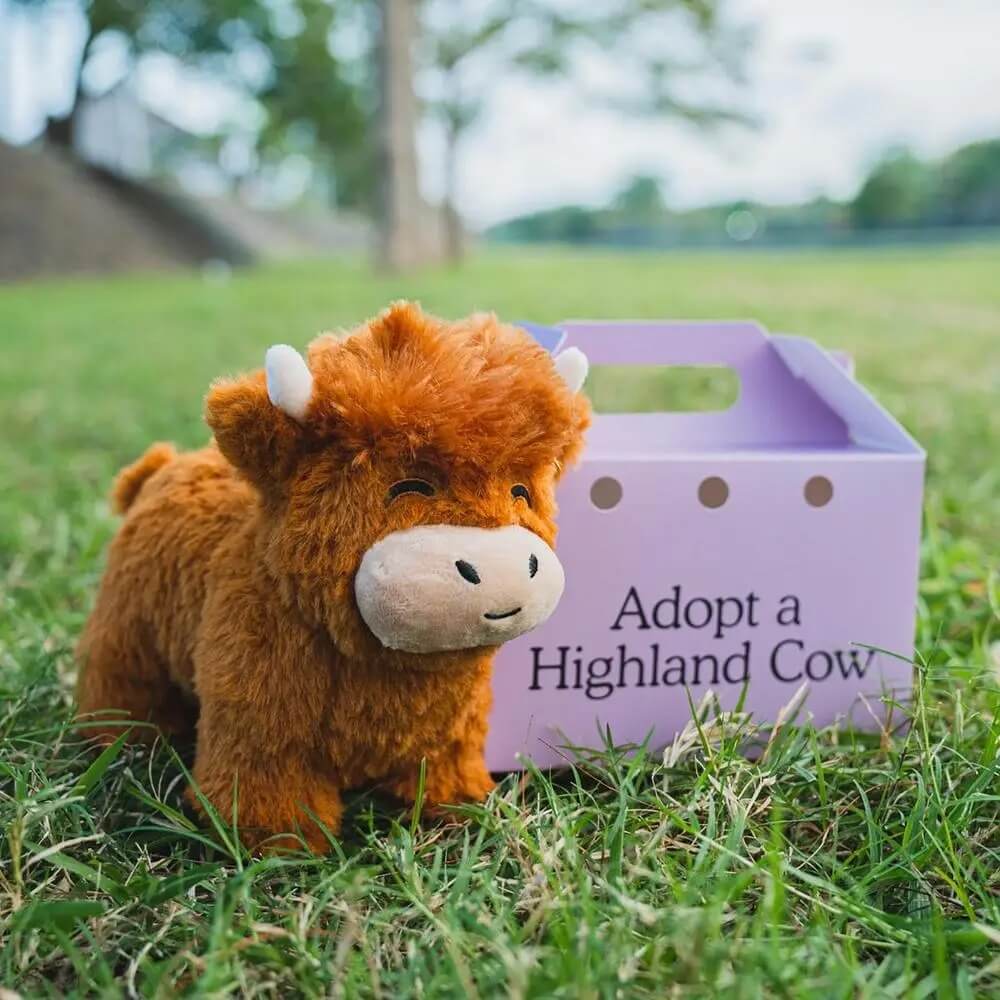 fluffy highland cow toy