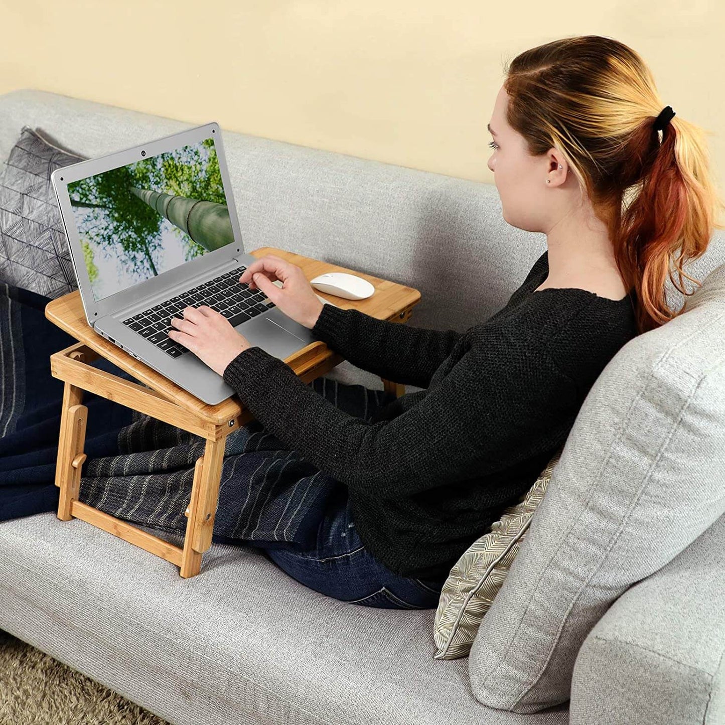 Bamboo Laptop Desk Laptop Desk Laptop Stand Bamboo Laptop Stand Portable Computer Desk | Factory Mart