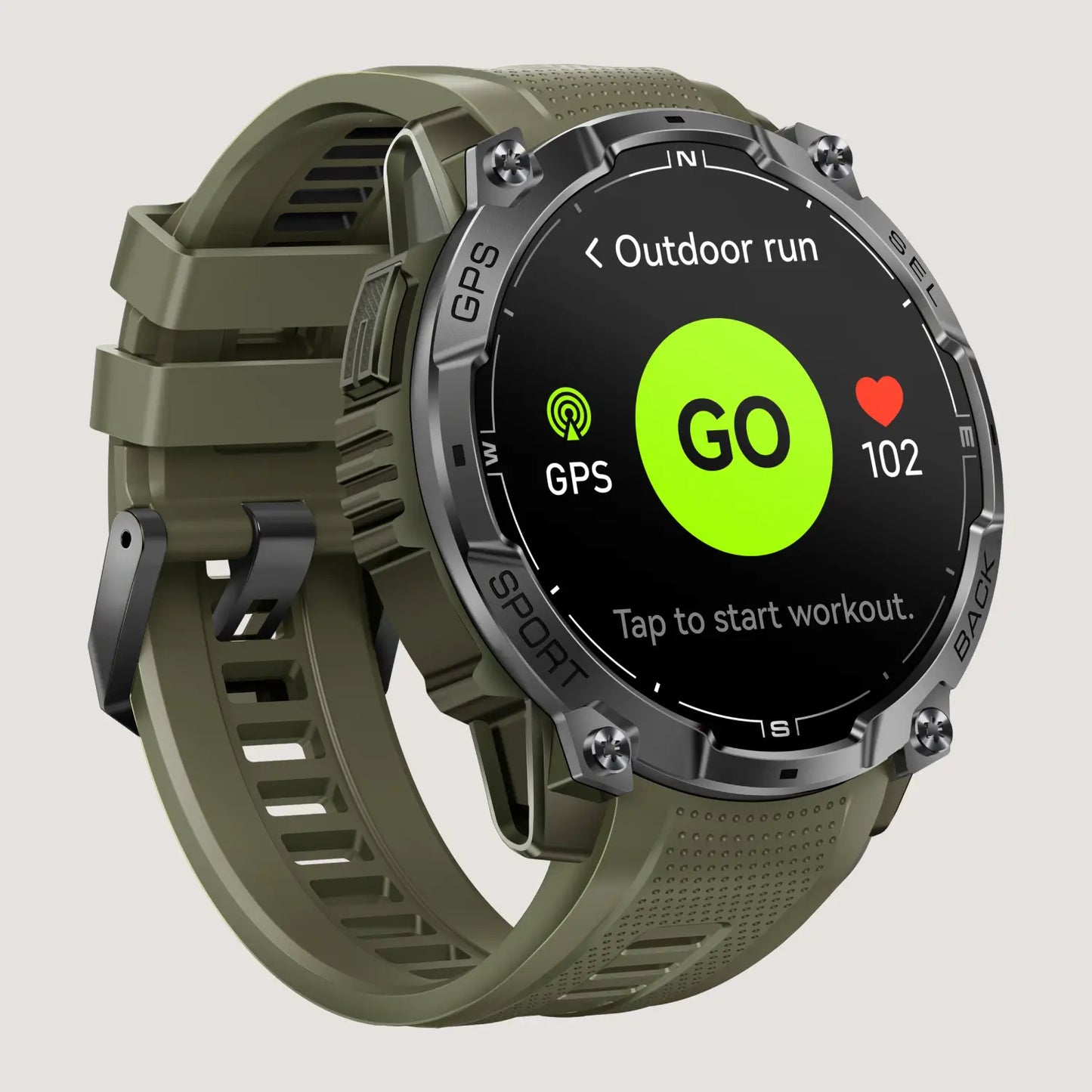Tough GPS Smartwatch for Men with LED Flashlight