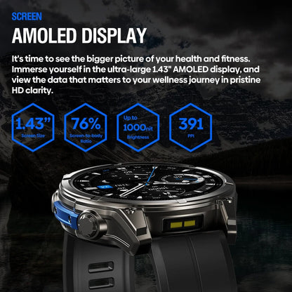 Rugged AMOLED Smartwatch with LED Flashlight