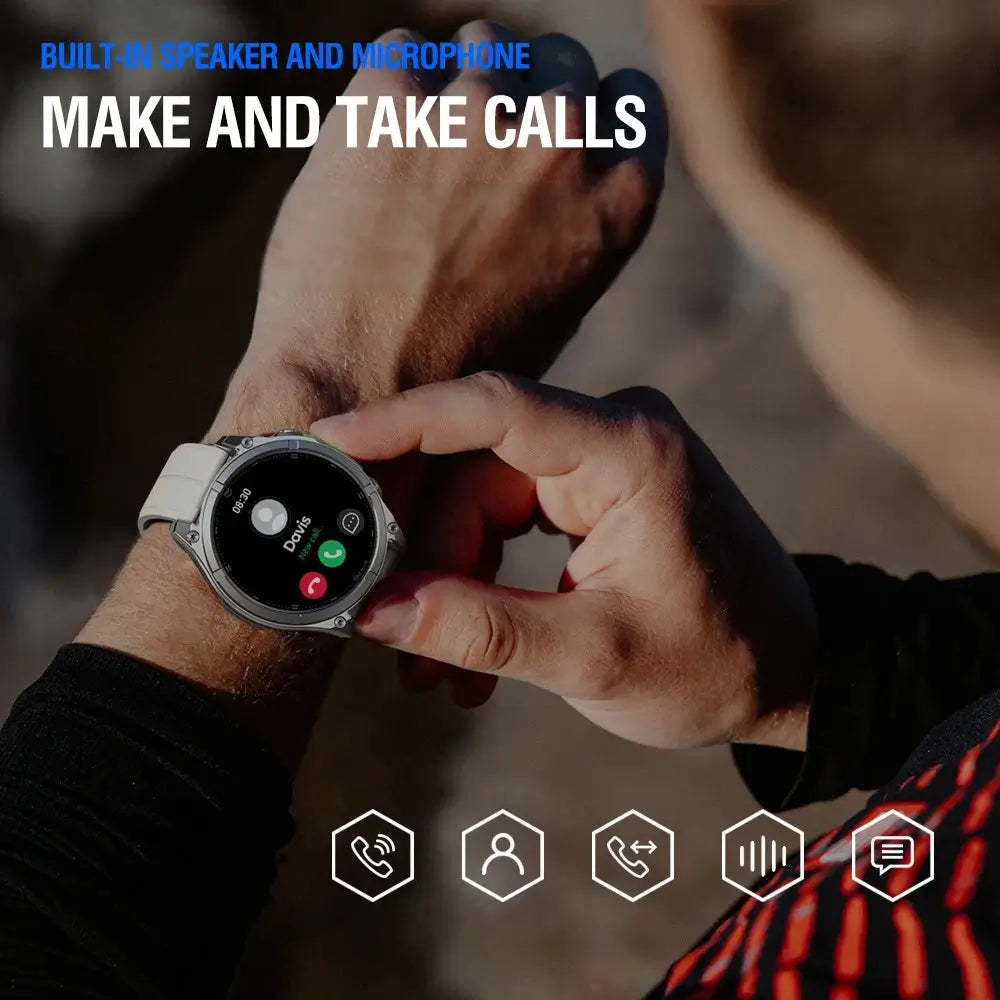 Rugged AMOLED Smartwatch with LED Flashlight