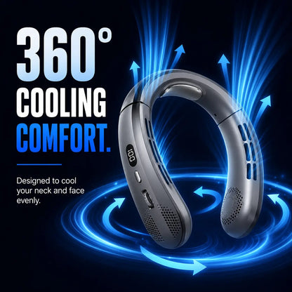 adjustable hands free neck fan for indoor and outdoor use