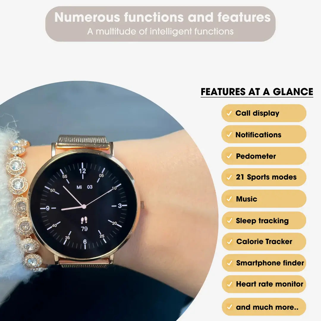 Smart Watch for Ladies Elegant Ultra Thin