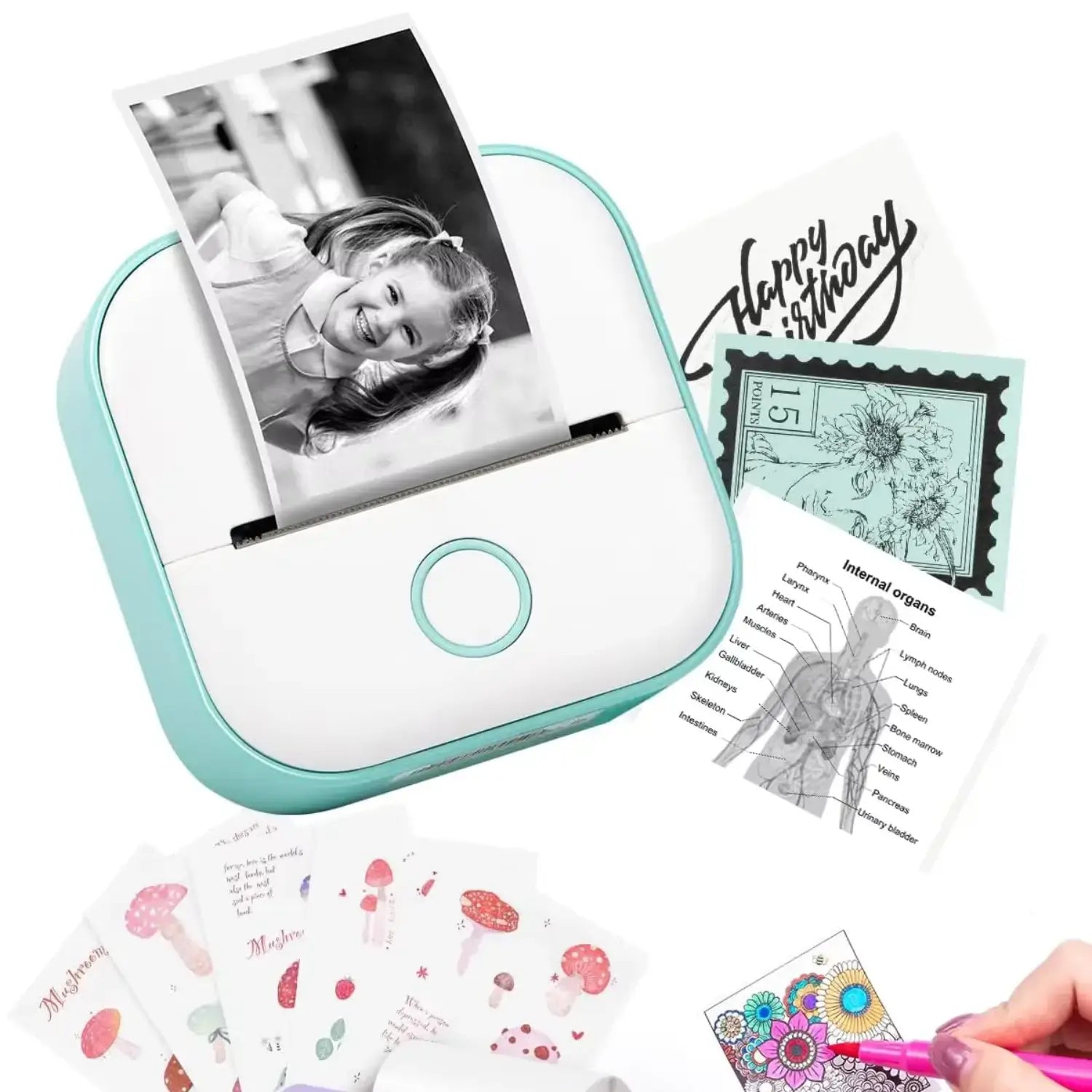 Mini Inkless Portable Printer – Lightweight, Adhesive Printing ...