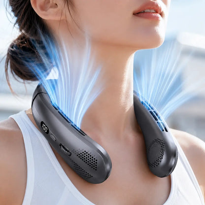 wearable 360 airflow neck fan for hands free cooling
