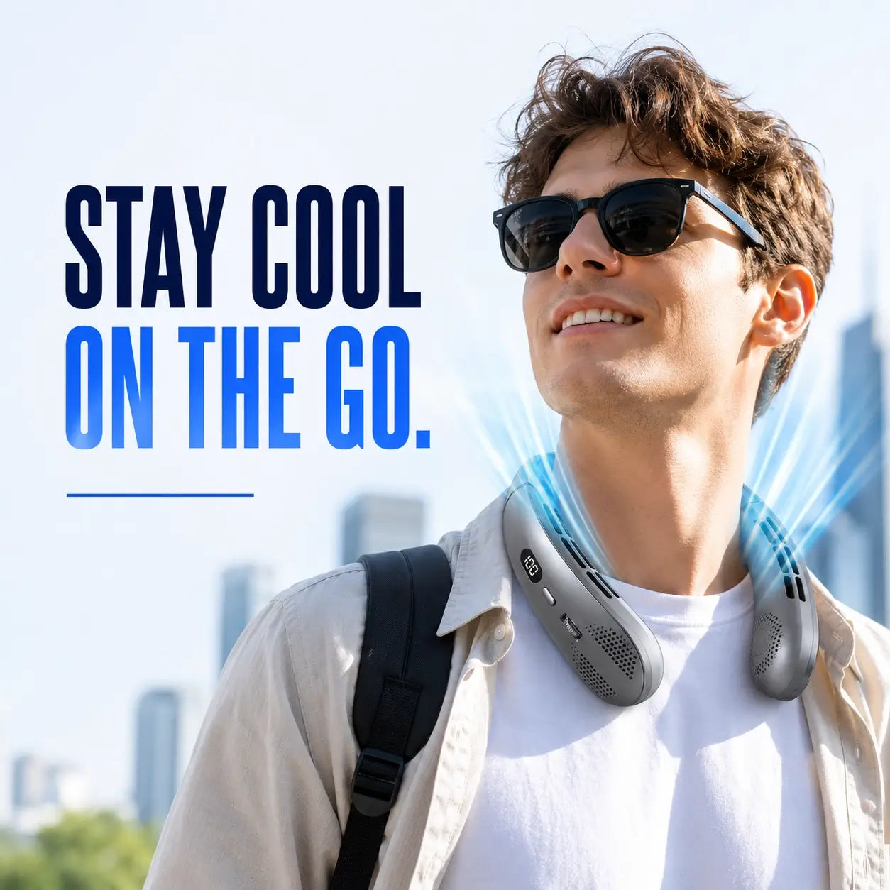 usb rechargeable neck cooling fan for hot summer days