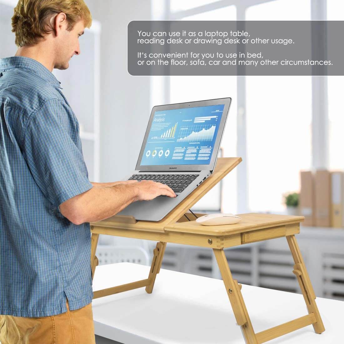 Bamboo Laptop Desk Laptop Desk Laptop Stand Bamboo Laptop Stand Portable Computer Desk | Factory Mart