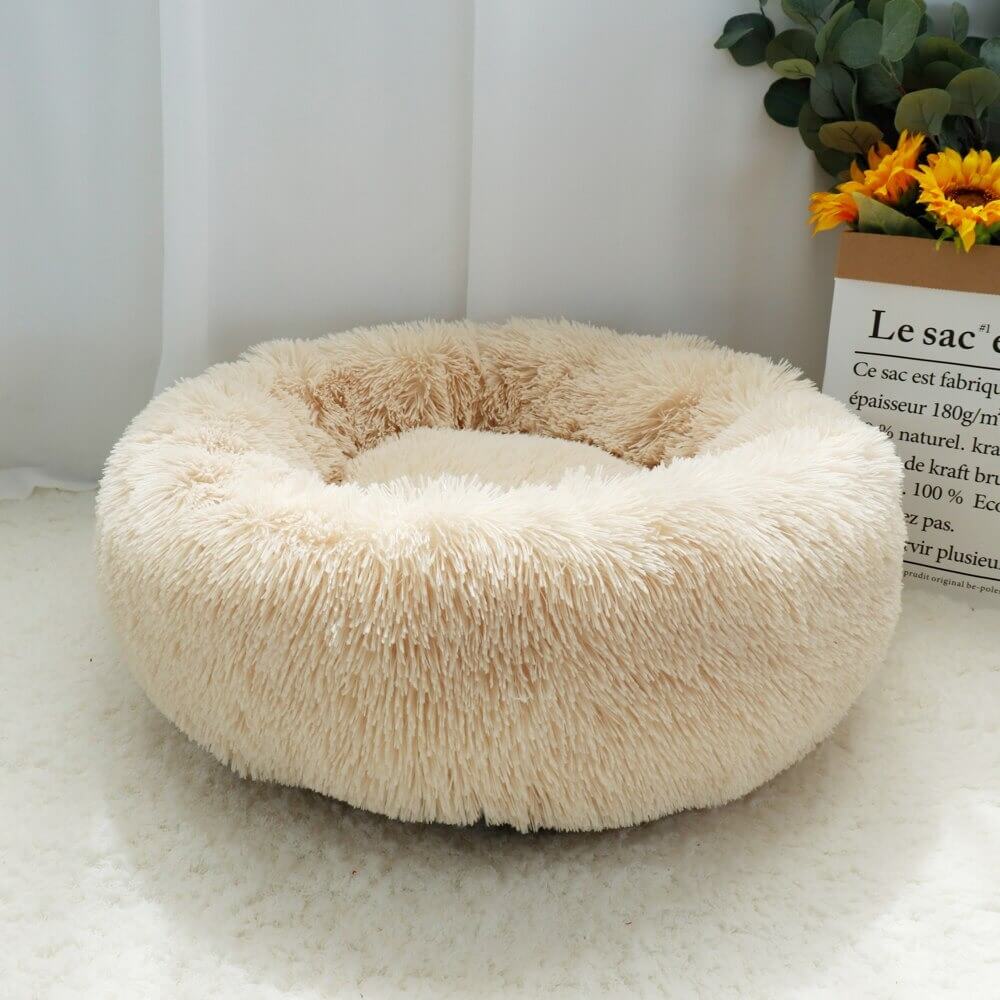 calming donut dog bed