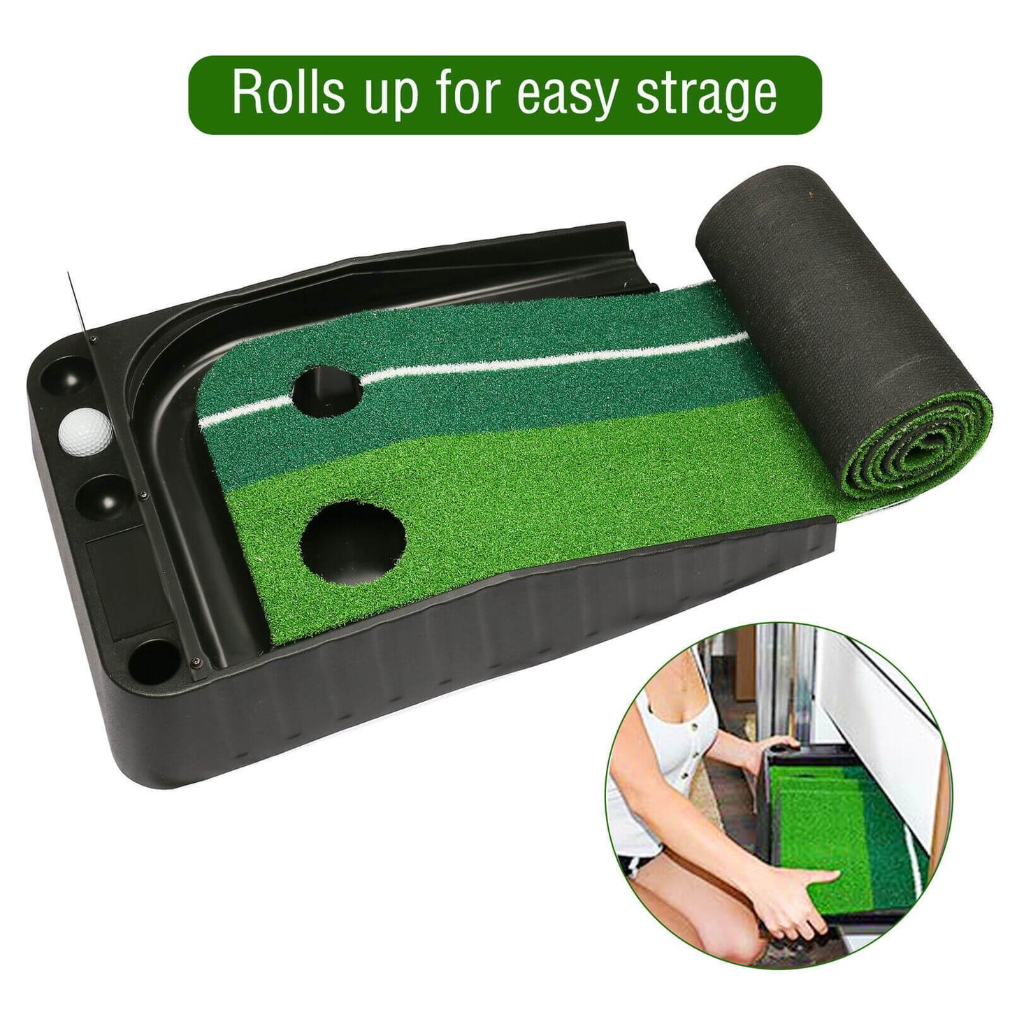 Golf Putting Green Indoor Golf Putting Mat, Home Outdoor Backyard Golf Practice Putting Mat | Factory Mart