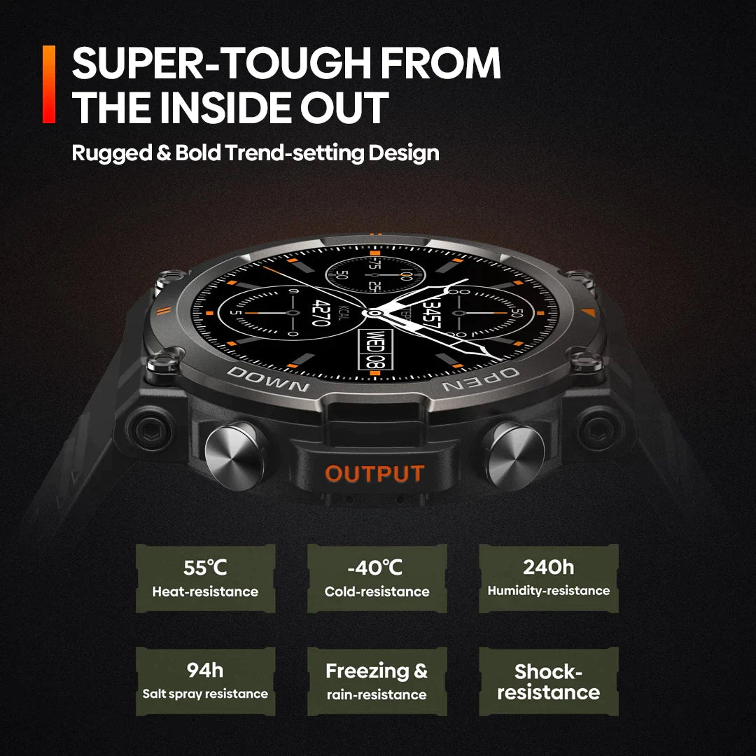 Military Smart Watch for Men Outdoor Rugged Tactical Smartwatch