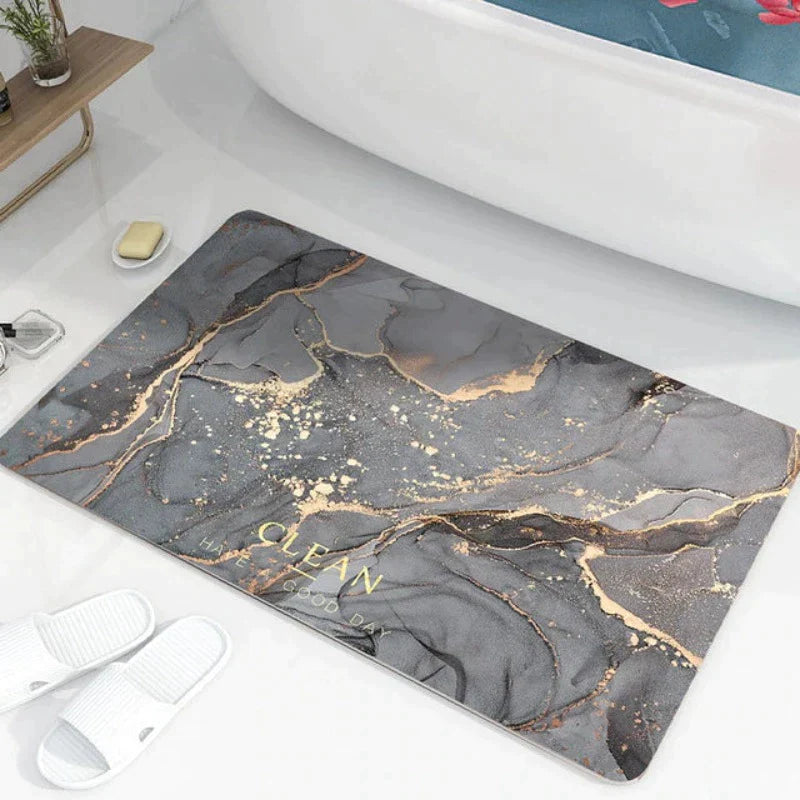 marble bath mat
